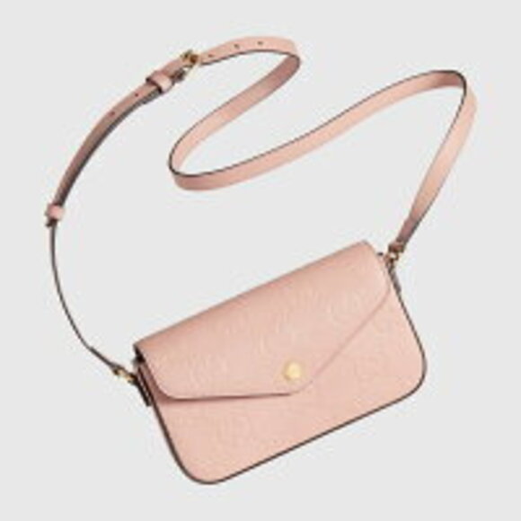 Gucci GG Super Shoulder Bag Rose Pink Beige Leather - Picture 3 of 5